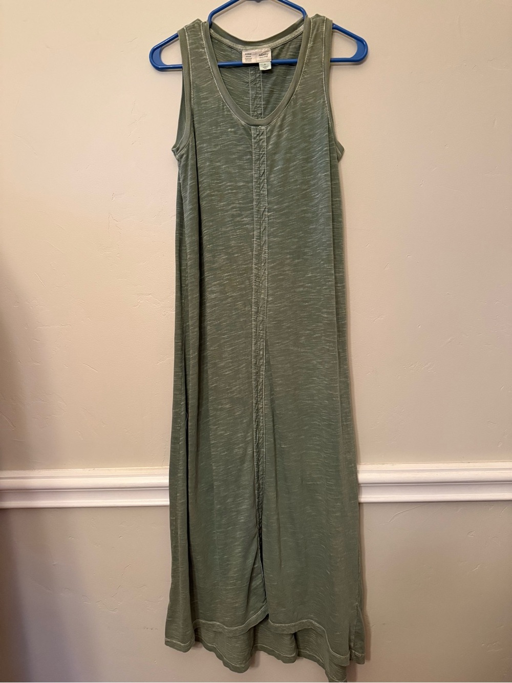Anthropology Sleeveless Sage Green Maxi Dress